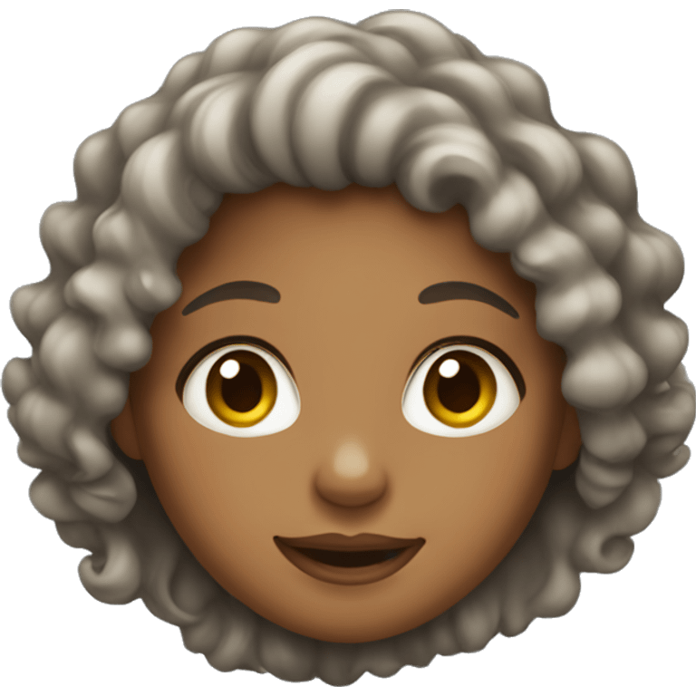 A girl with curly hair emoji