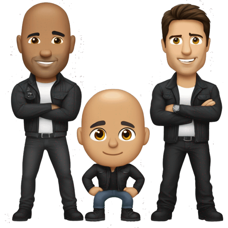 The Rock, Vin Diesel and Tom Cruise together emoji