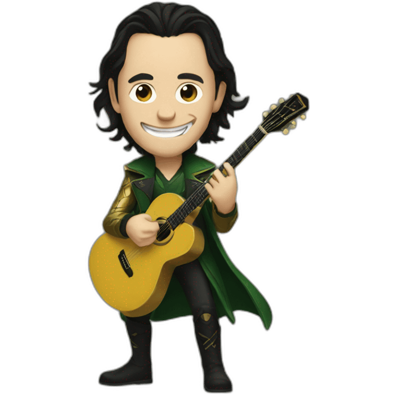 Loki playing a guitar emoji