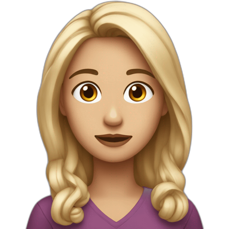 Personnage brune avec des mèche blonde emoji