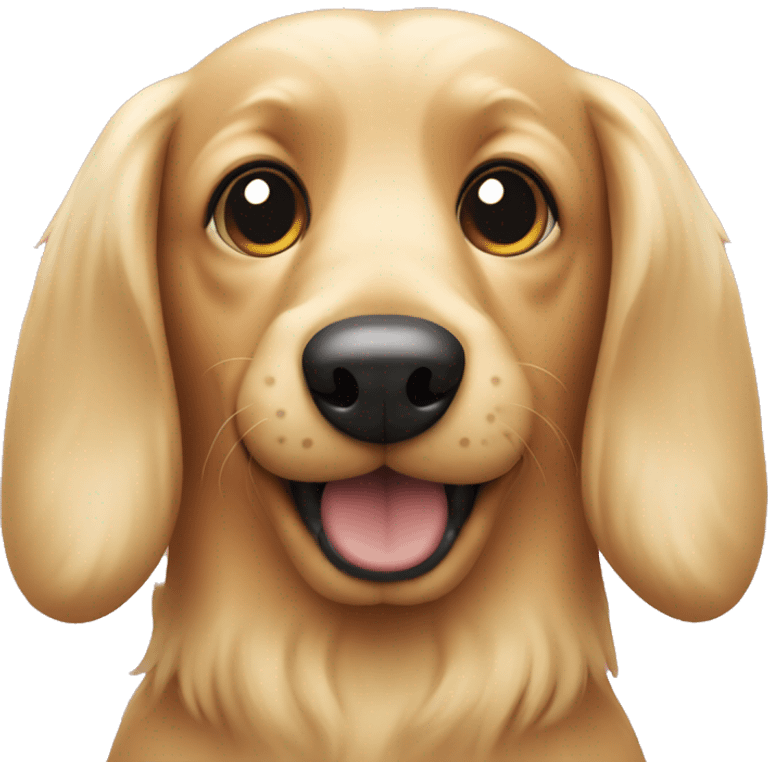 Fluffy blonde sausage dog  emoji