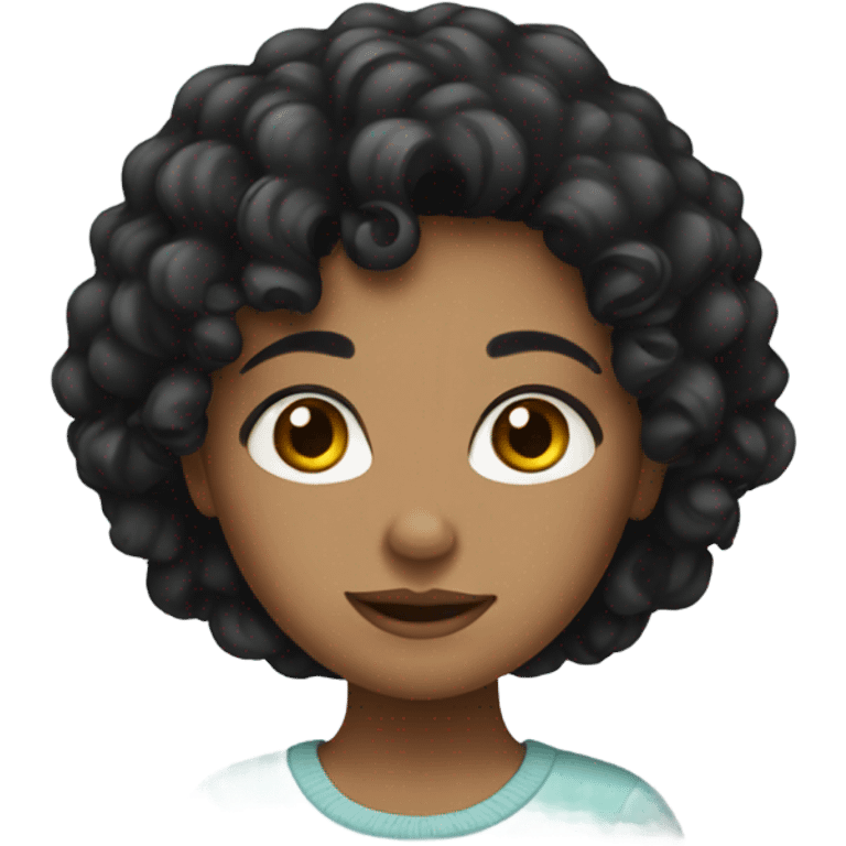 Black Curly hair girl  emoji