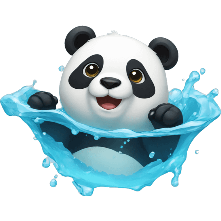 Panda in water  emoji