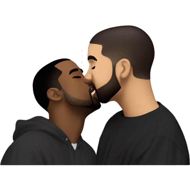 Drake kissing kanye west emoji