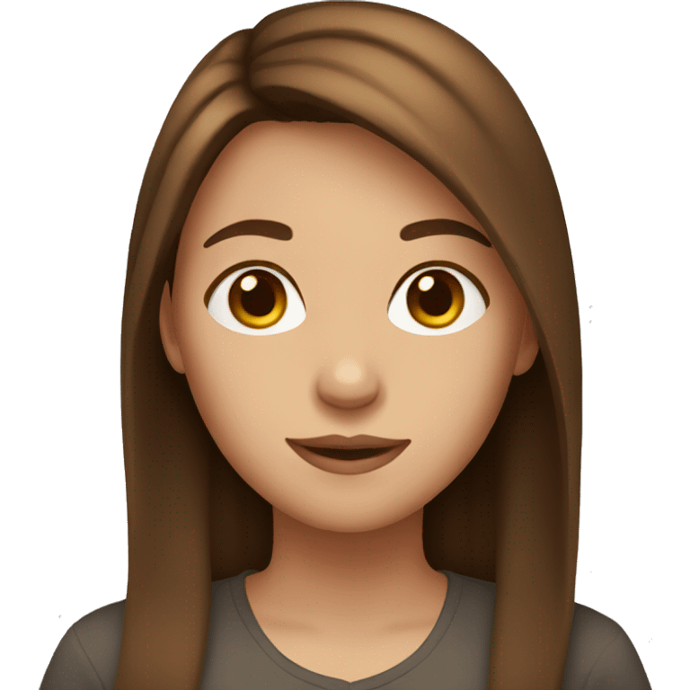 girl with brown hair zoomed out emoji