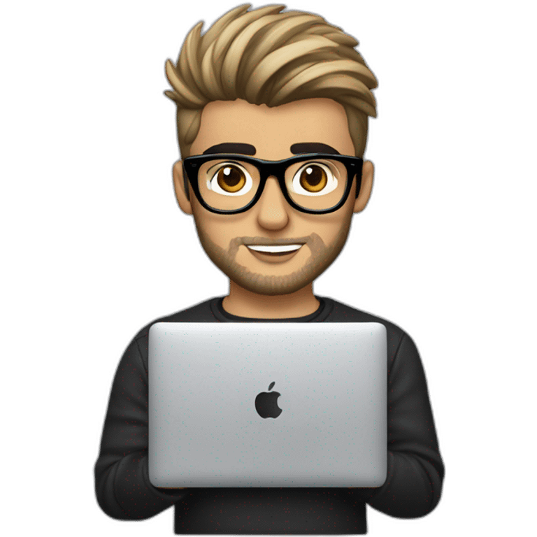 zayn malik with spectacles and macbook emoji