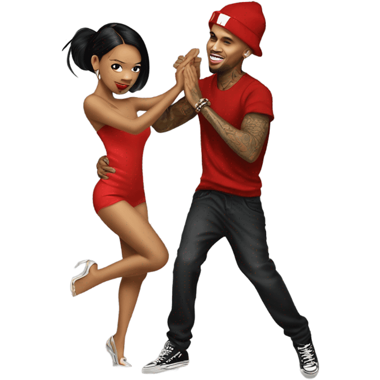 Hyper Realistic Chris Brown dancing with Karruche Tran emoji