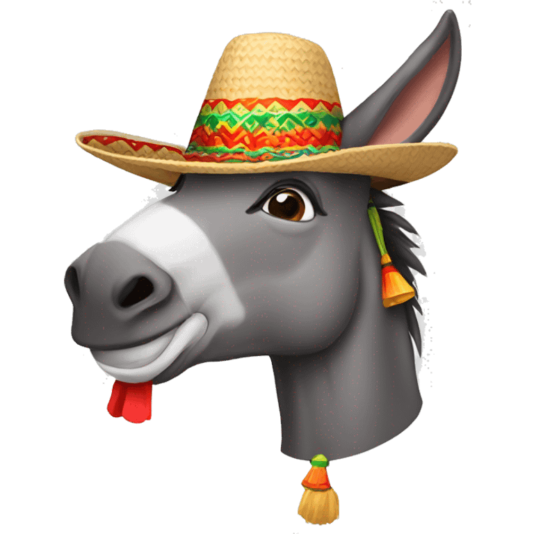 donkey with a mexican hat emoji