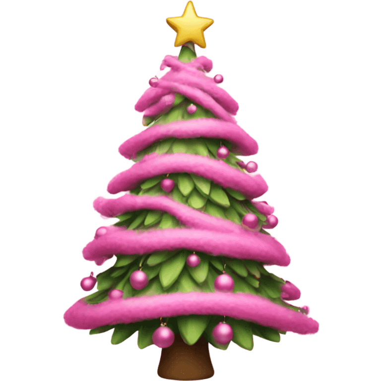 Pink Christmas tree emoji