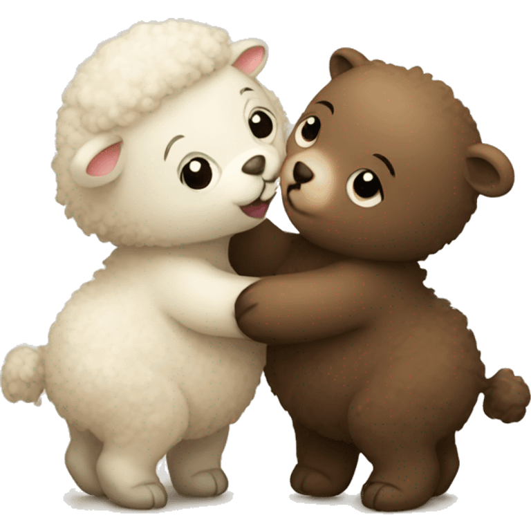 Bear sheep kiss emoji