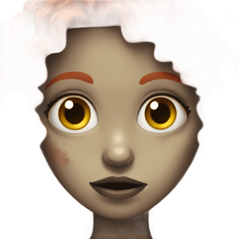 Zombie girl with long red curly hair emoji