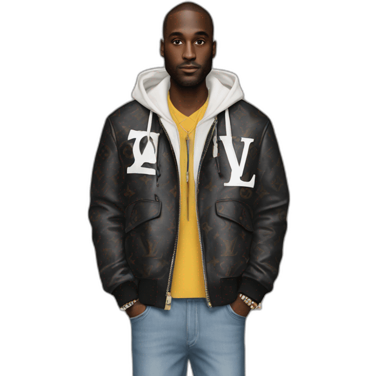 Virgil Abloh with louis Vuitton jacket emoji