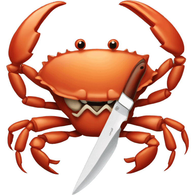 Crab holding a knife emoji