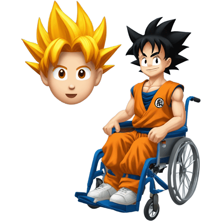 Son Goku from dragonball in a wheelchair emoji