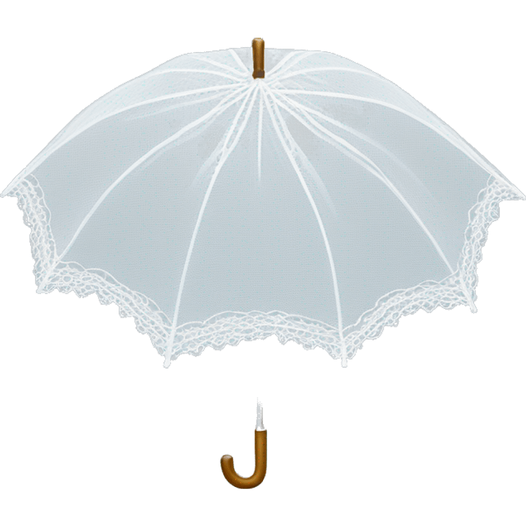 white lace umbrella emoji