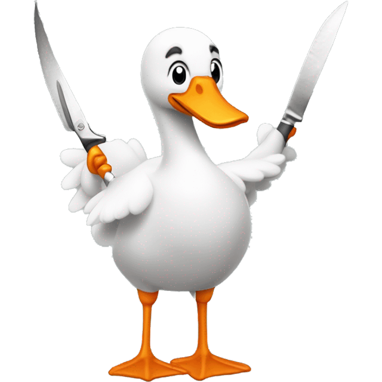 silly goose with knife emoji