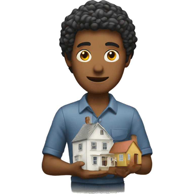 man holding house emoji