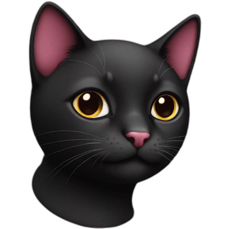 black pink cat emoji