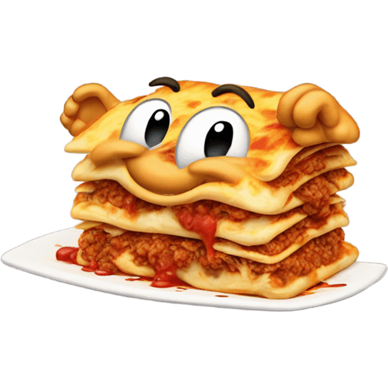 Garfield smoking a lasagna emoji