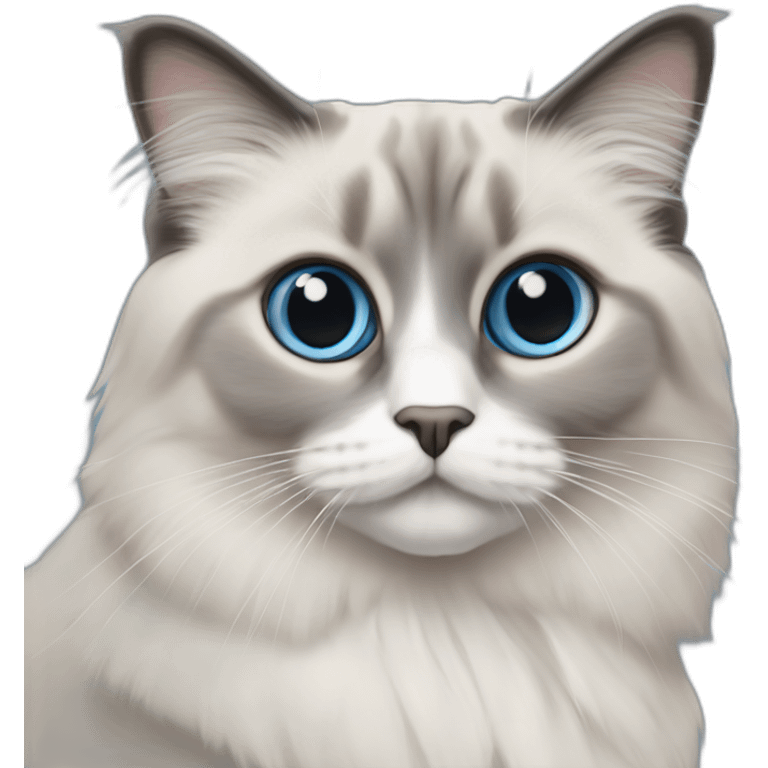 ragdoll blue mitted grey face emoji