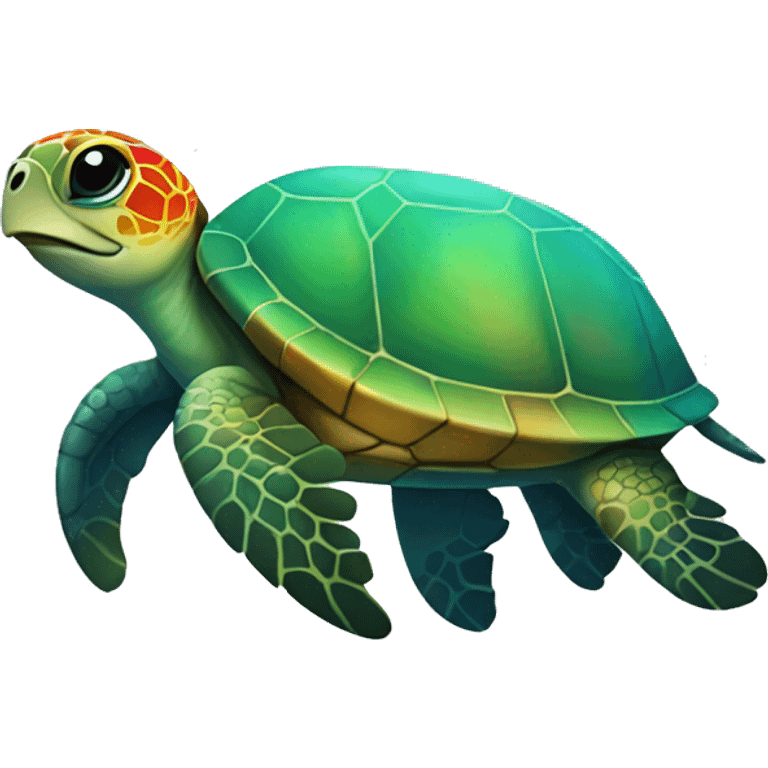 Rainbow sea turtle  emoji