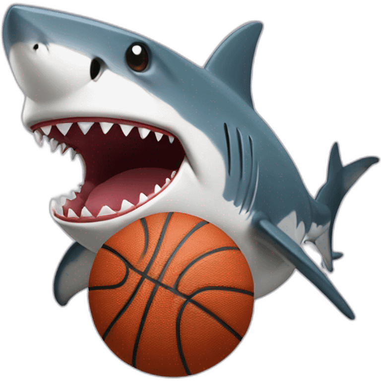 Shark eating basketball emoji