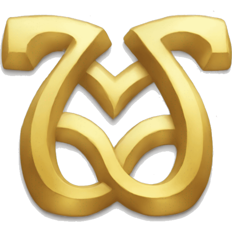 three golden Omega symbol emoji