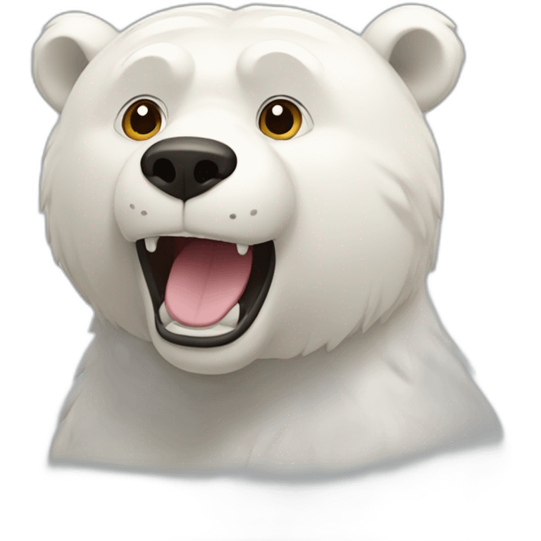 Oso blanco animado emoji