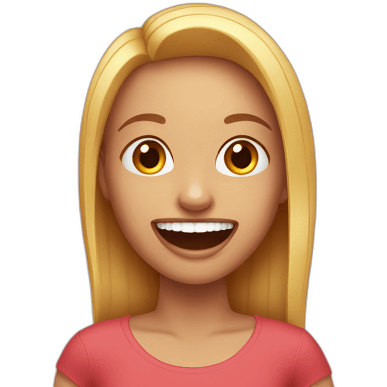 girl with long fake teeth emoji