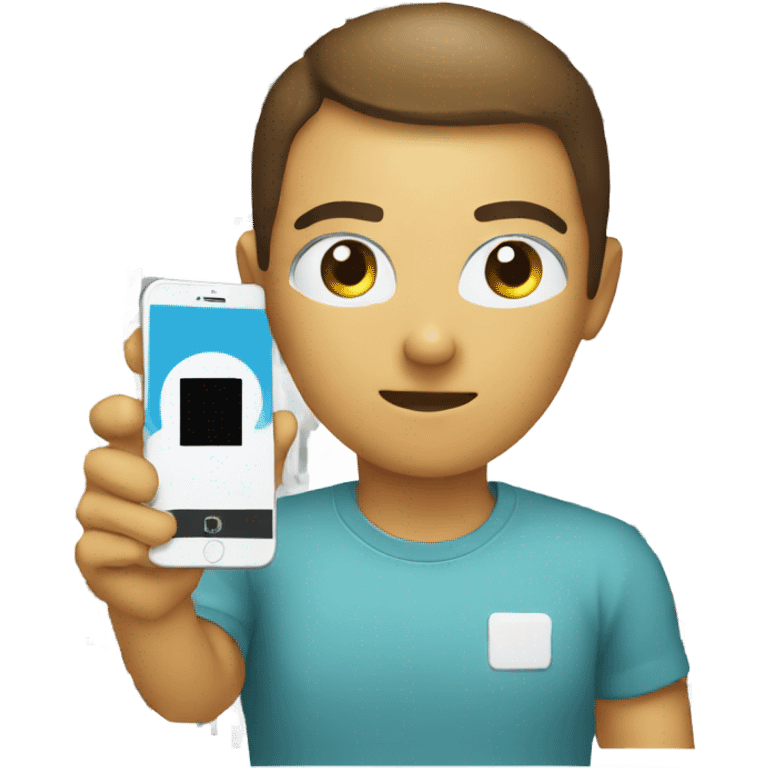 human scanning a qr code with a phone emoji