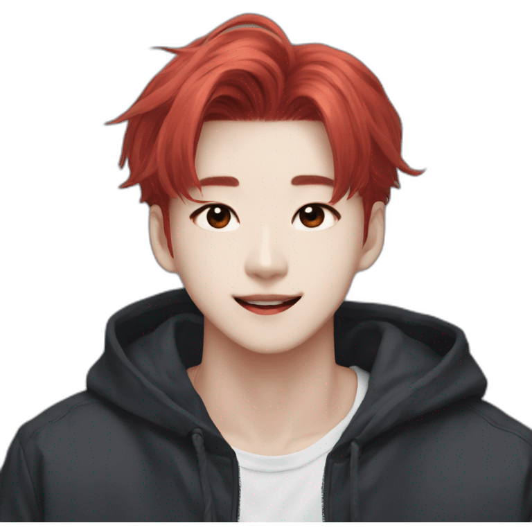 hyunjin red hair stray kids emoji