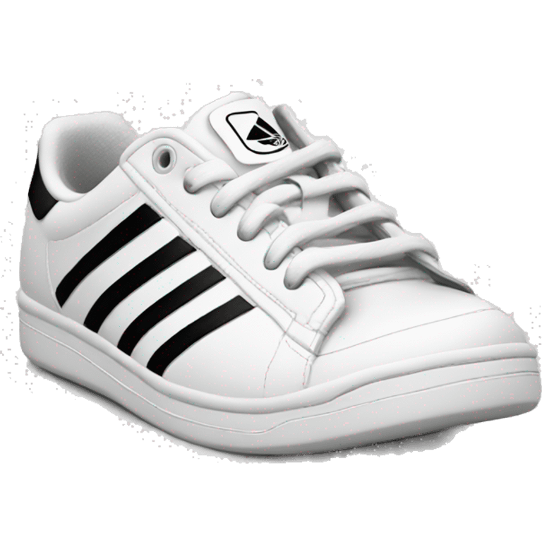 Adidas white shoes with black lines emoji