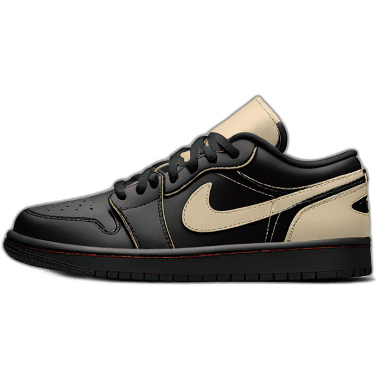 Travis Scott Jordan 1 Low Phantom black emoji