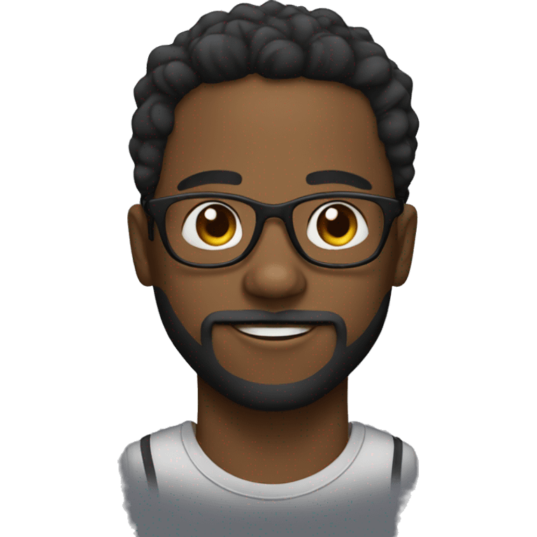 Black Young man and glasses and little beard mustache emoji