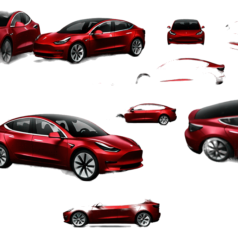 Tesla model 3 red emoji