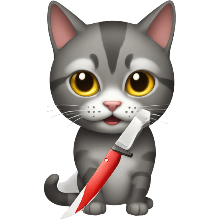 Cat with knife emoji