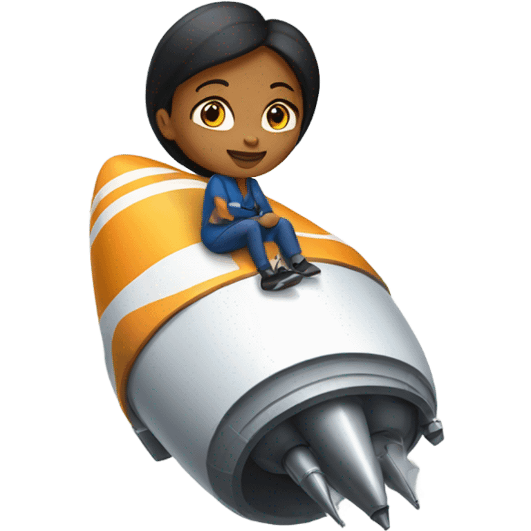 Woman on a rocket emoji