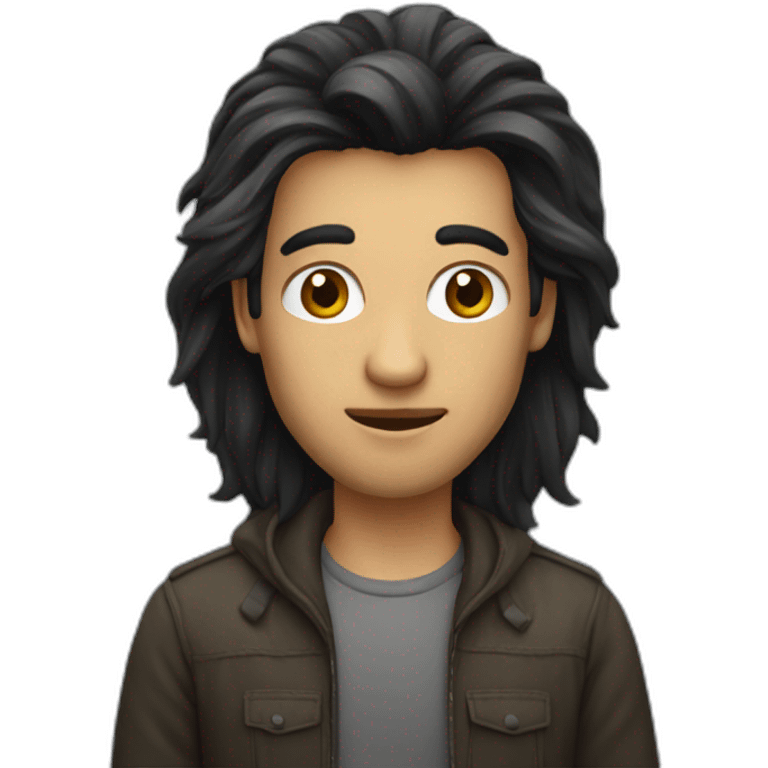 javascript developer with long dark hair emoji