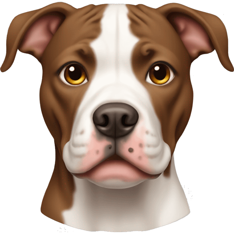 Brown and white pitbull emoji