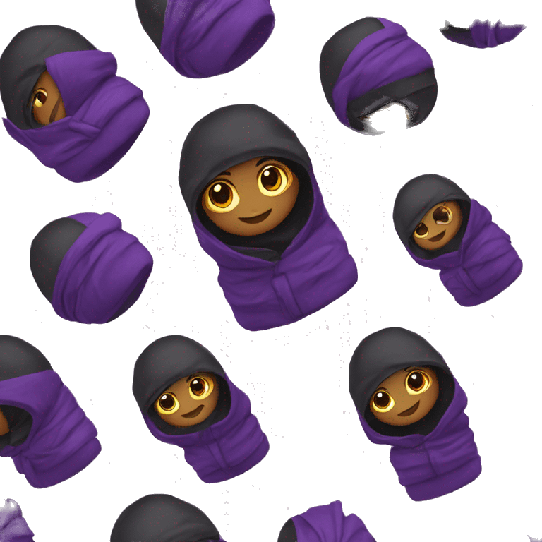 cara de ninja con ropa futurista de color negra y morada emoji