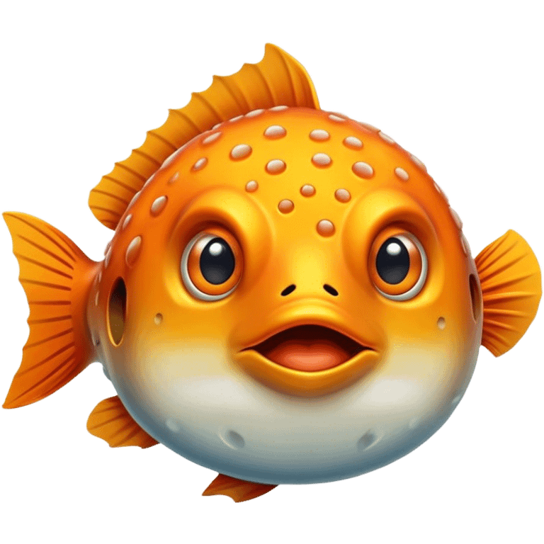 All Orange Blowfish Hybrid Facing Forward emoji