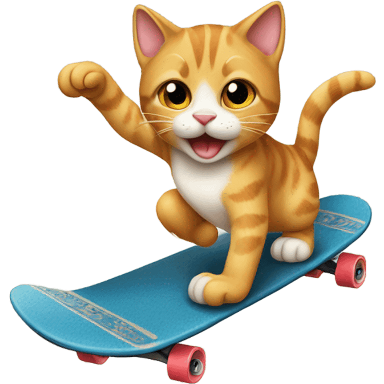 cat skate boarding  emoji