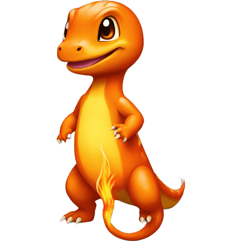 Charmander with a flame on tail-tip emoji