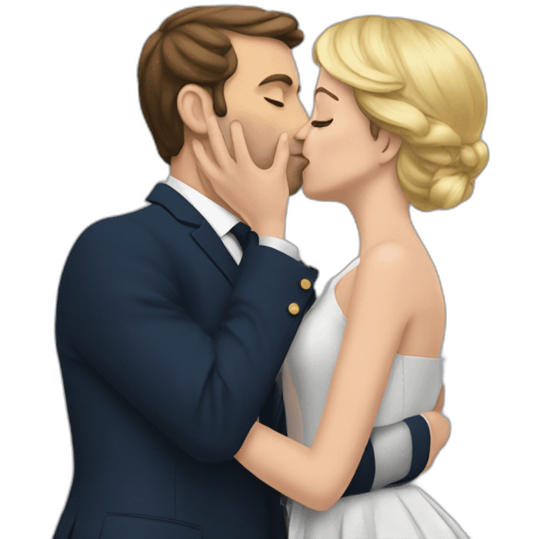 macron-kissing emoji