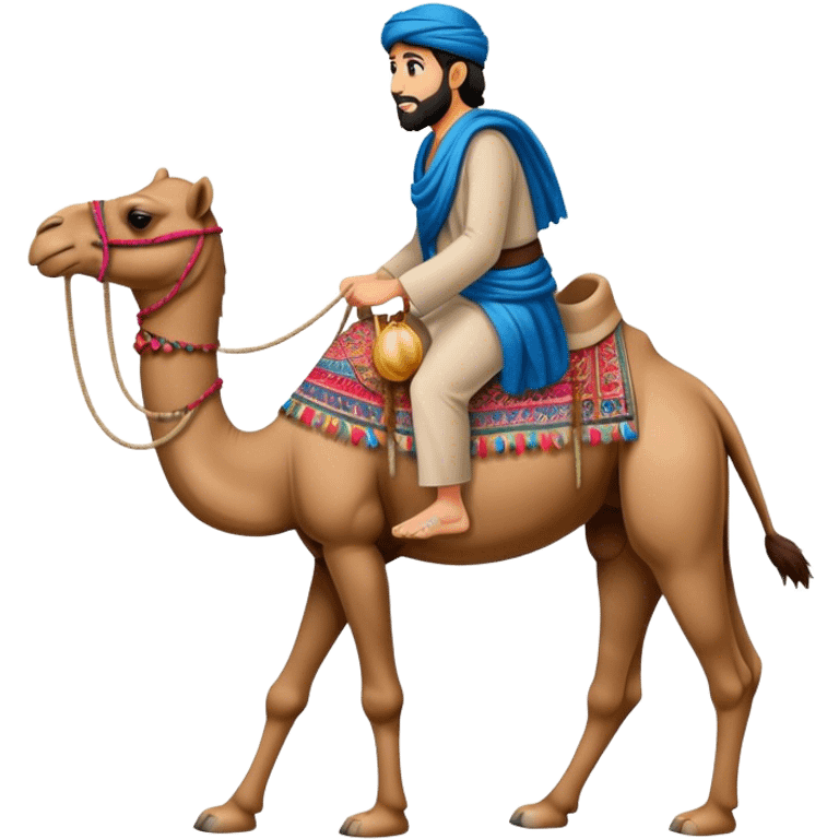 Afghan riding a camel emoji