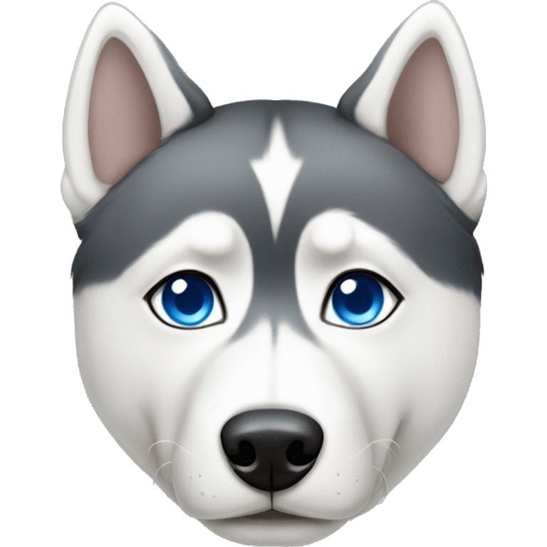 Short haired Siberian husky with blue eyes emoji