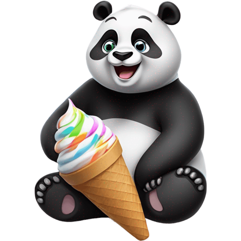 Panda eating ice cream emoji