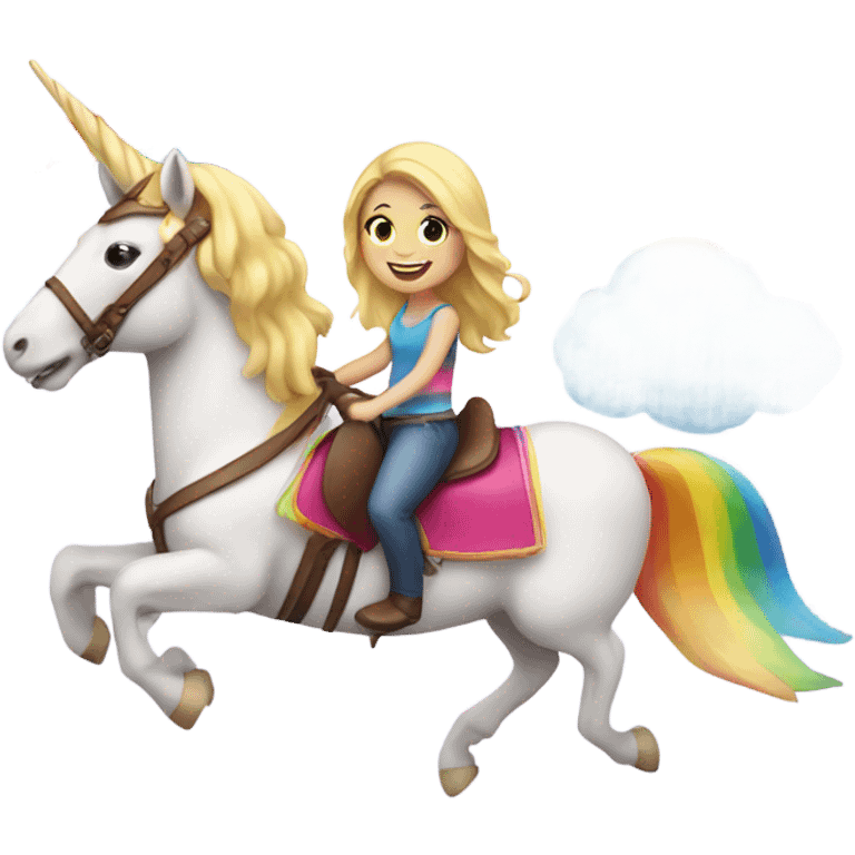 Unicorn riding rainbow combined with my ‘smiling blonde girl’ emoji emoji