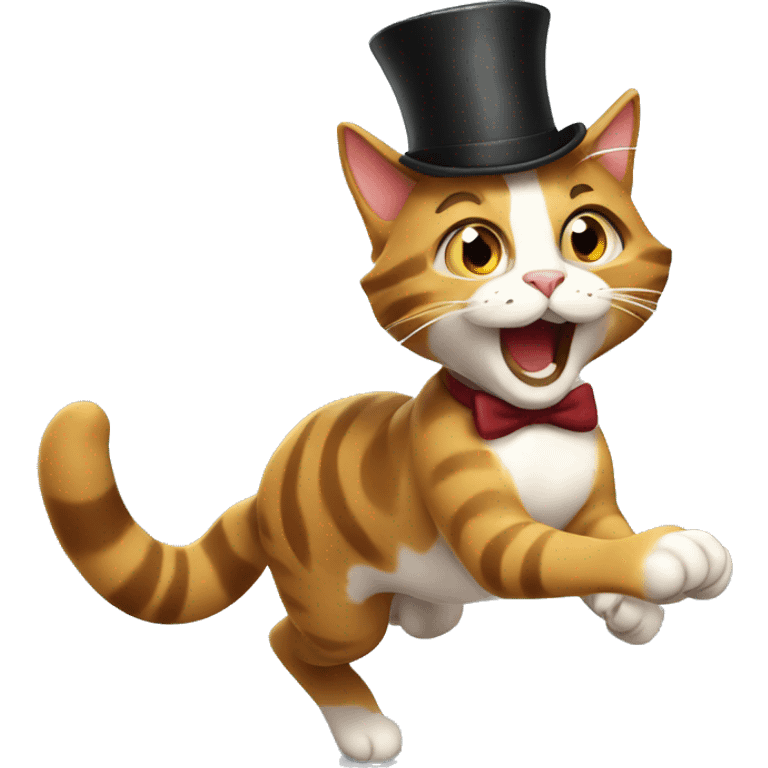 running cat with tophat emoji