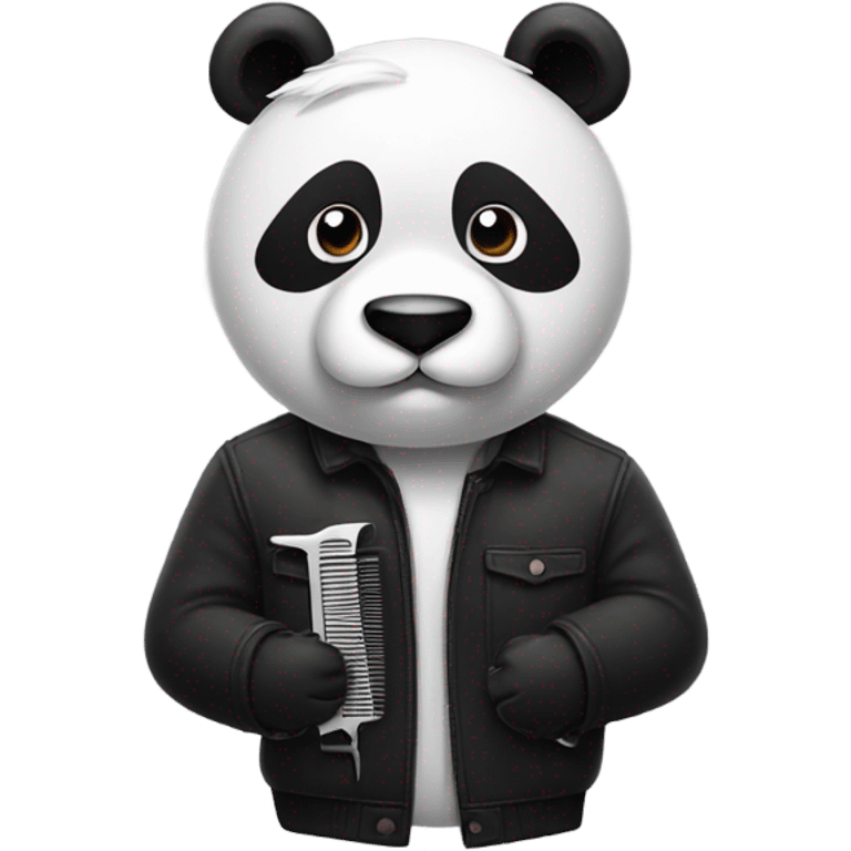 Panda with barber clippers emoji